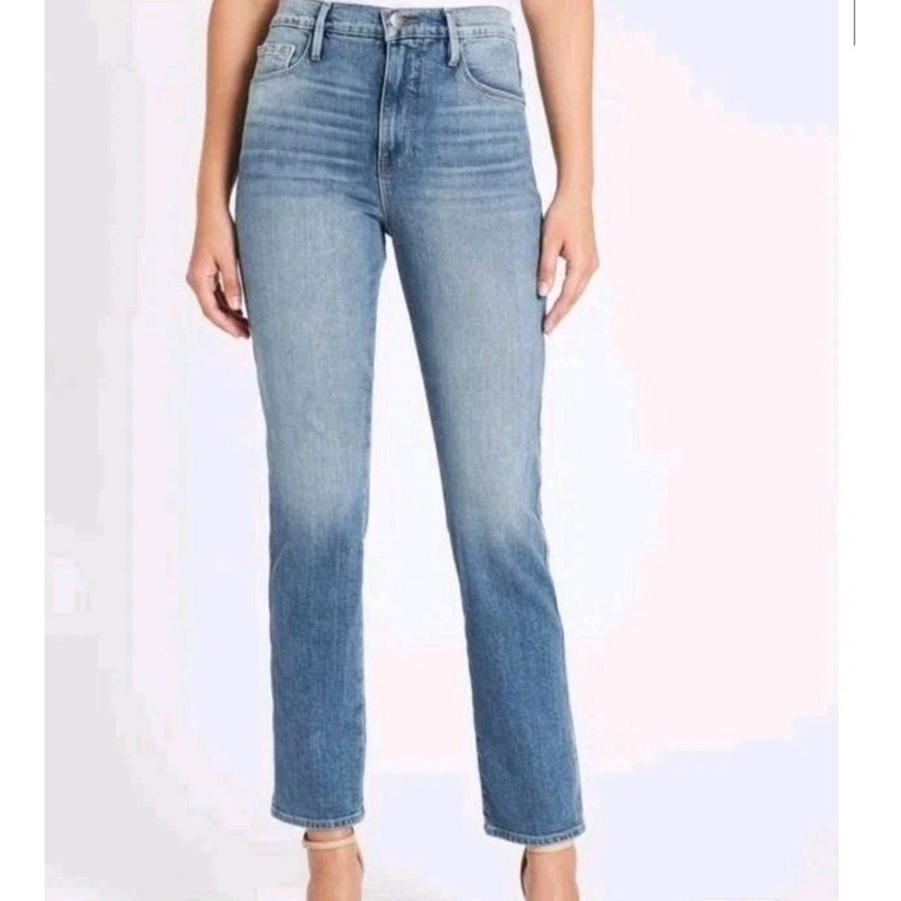 FRAME Le‎ Sylvie Slender Straight Jeans Womens 28 NWT Light Wash Organic Cotton